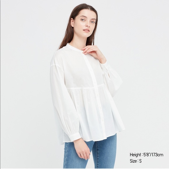 Uniqlo cotton long sleeves blouse - Picture 1 of 7